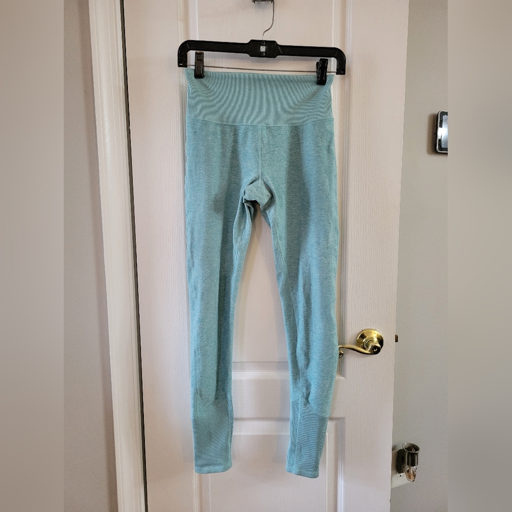 ALO Yoga AloSoft Lounge Leggings Blue Quartz Size Small Full Length